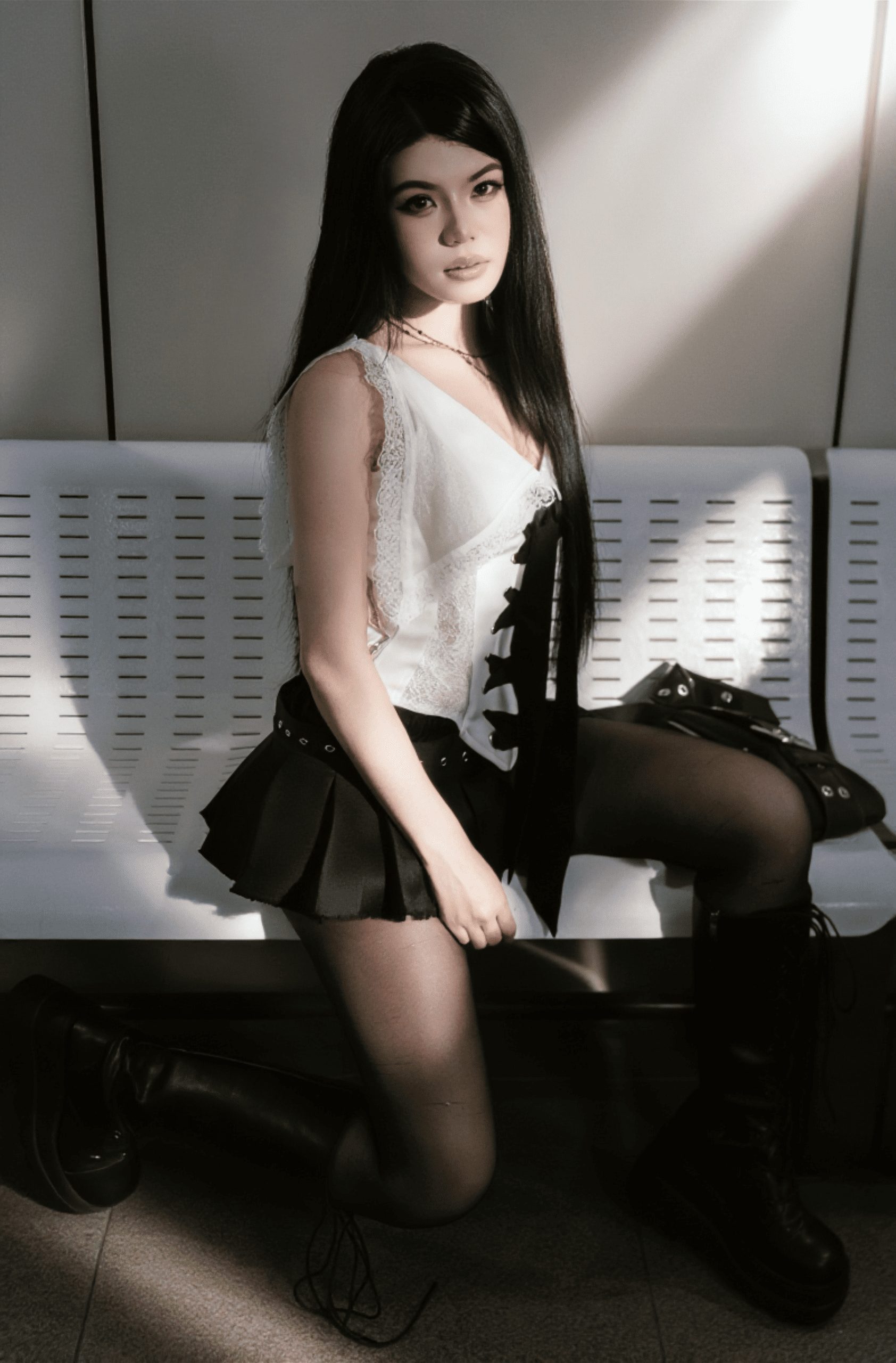 tsuki pleats skirt